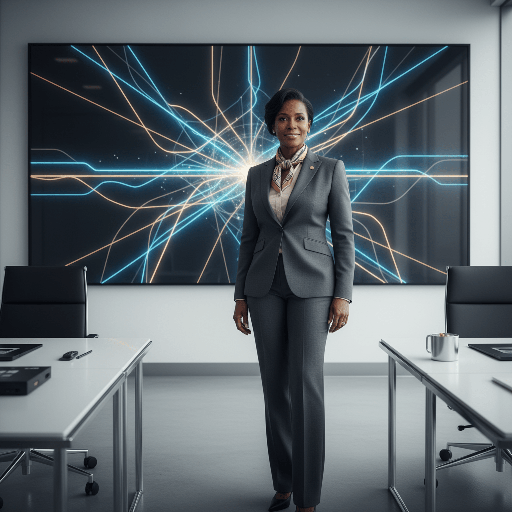 A confident business leader embodying streamlined processes and accelerated deal-closing through a sophisticated system.
