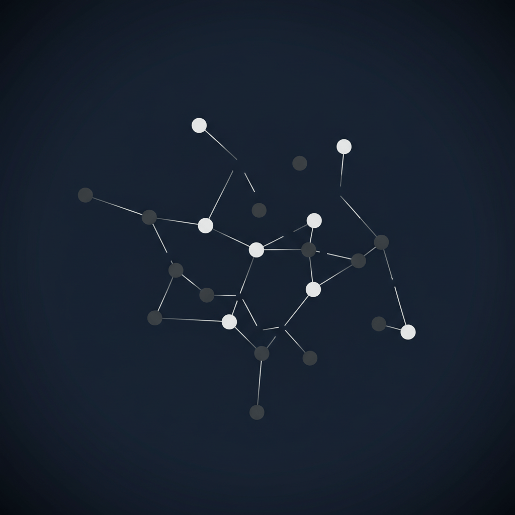 An abstract infographic illustrating disconnected geometric nodes and broken lines, symbolizing the inefficiency and failure of cold outreach in private investor relations.