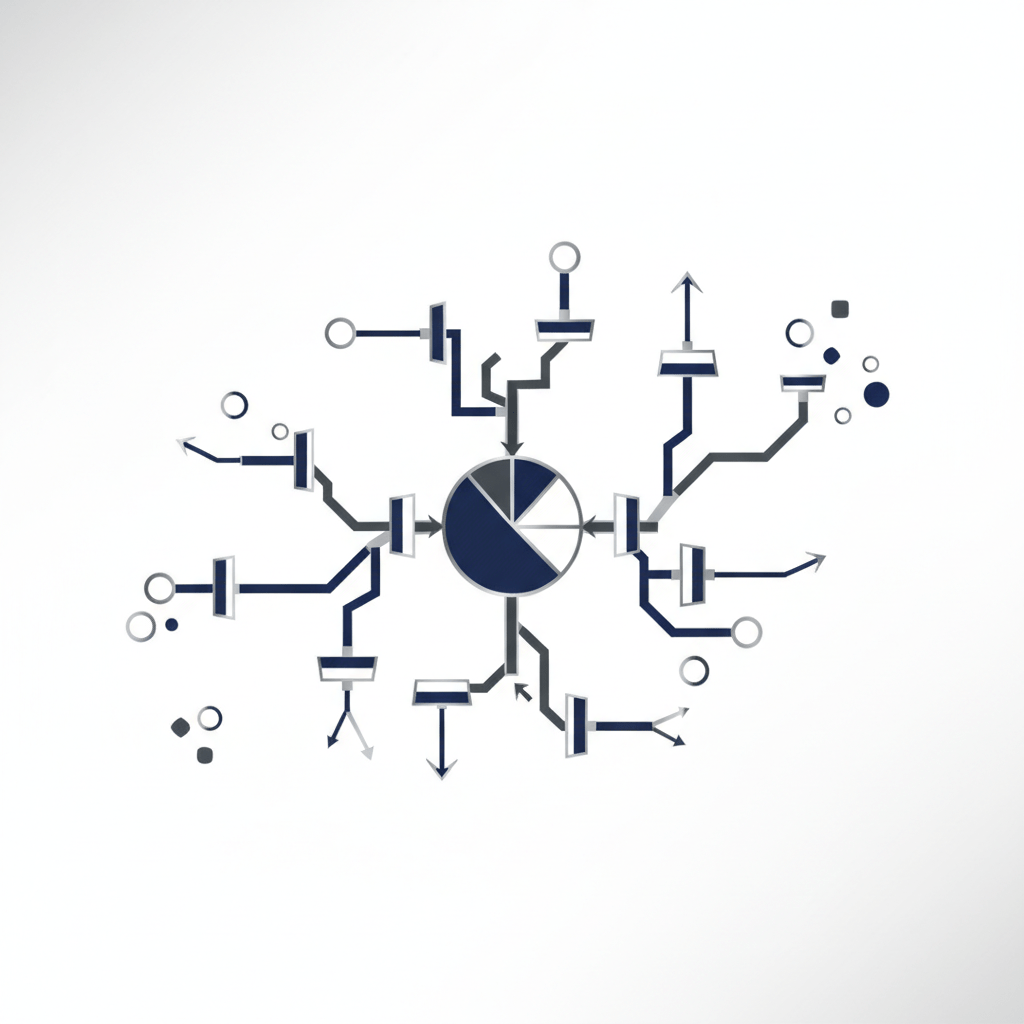 An abstract, minimalist infographic depicting a fragmented network of disconnected pathways and barriers, symbolizing the difficulty of securing crypto startup funding.