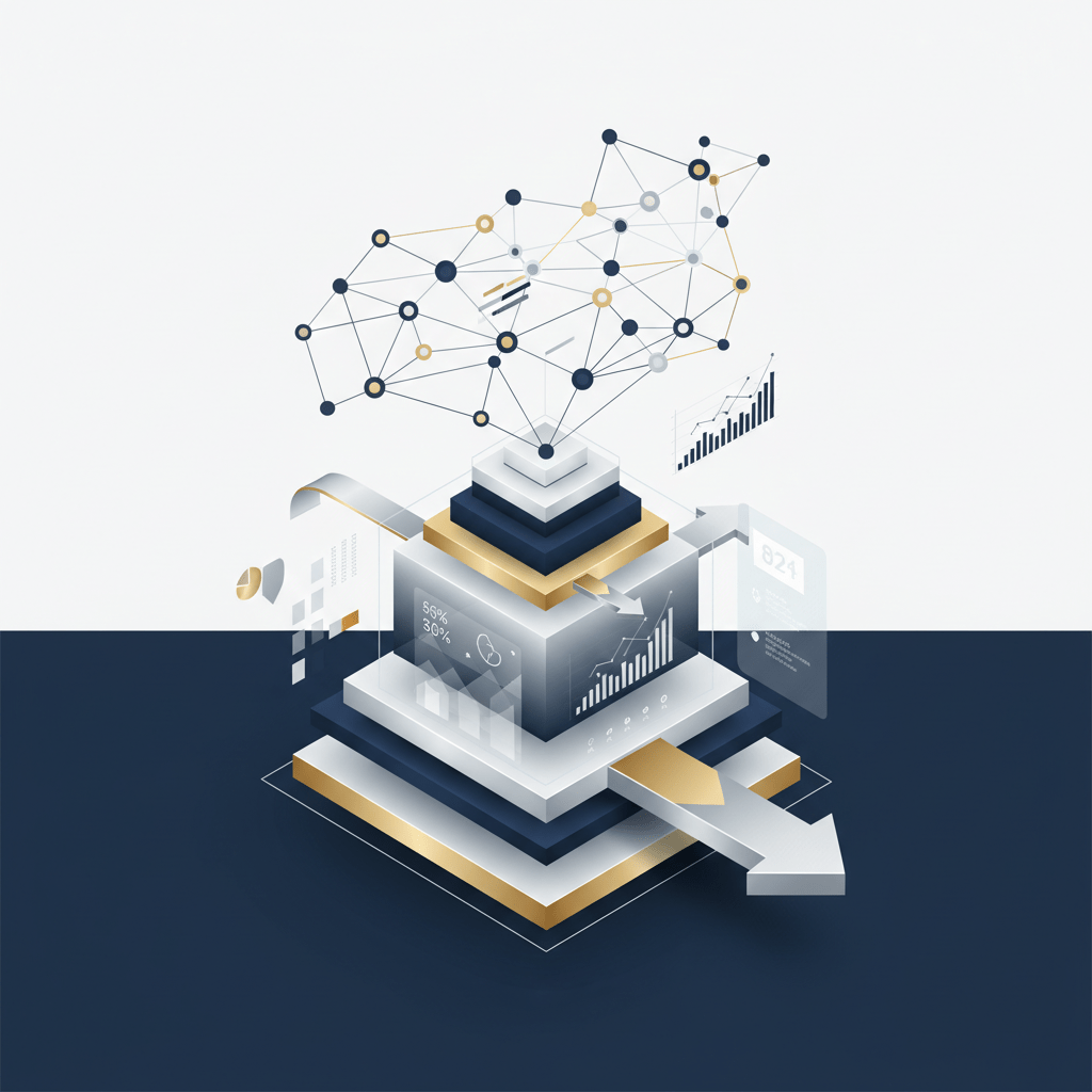A sophisticated, minimalist infographic header image featuring a geometric network graph with interconnected nodes and ascending pathways, symbolizing global investor networks and strategic capital raising. The design uses deep navy, charcoal, and white, accented with metallic silver and gold, to convey professionalism and premium access.