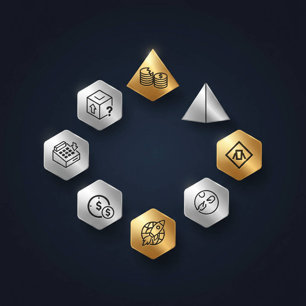 An infographic illustrating 7 key lessons derived from WeWork's capital raising history, presented as interconnected conceptual nodes.
