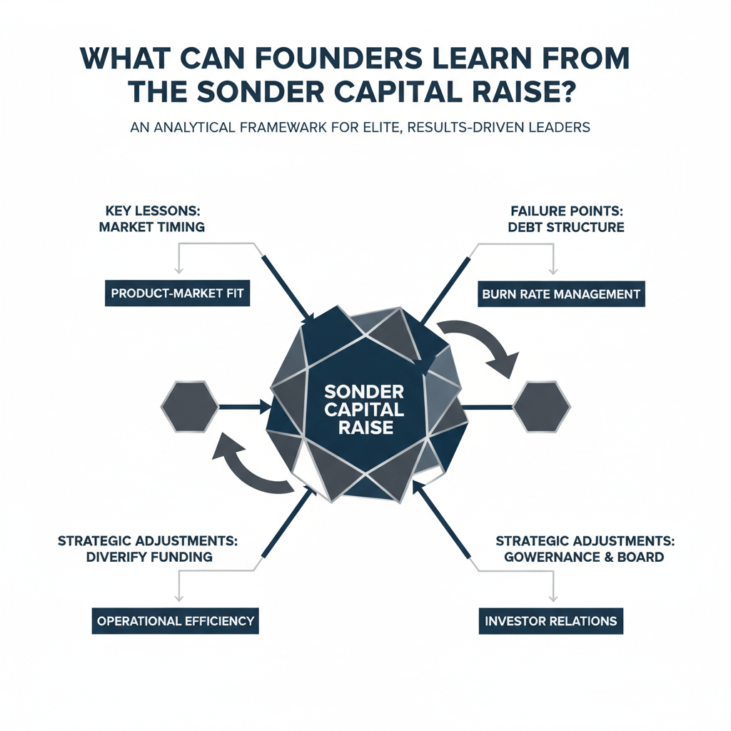 Infographic illustrating key lessons and strategic adjustments derived from an analysis of the Sonder Capital Raise.